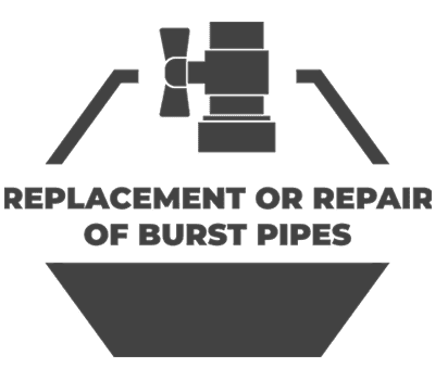 Replacement or repair of burst pipes Replacement or repair of burst pipes